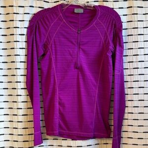 Athleta Purple Half-Zip Swim Coverup Top small